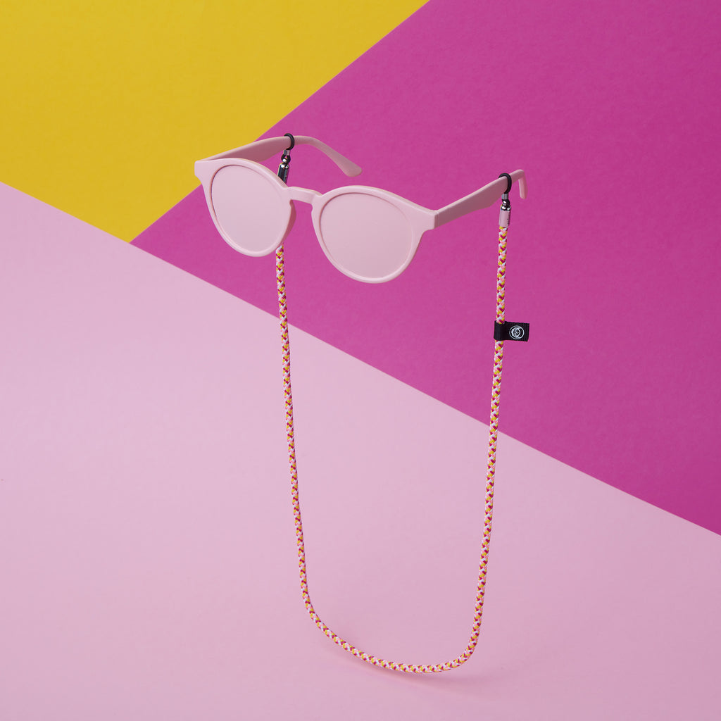 Palm Springs | rosa - weiß - gelbes Brillenband